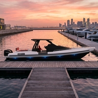 Bateau pneumatique de luxe de 38 pieds pour la pêche en mer et les loisirs, avec coque en V profond, en Hypalon