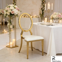Chaise de mariage moderne en or et blanc pour hôtel et mariage