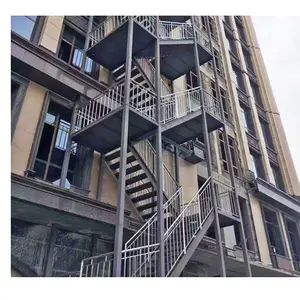 Construção personalizada préabricada de aço galvanizado escada do metal industrial exterior