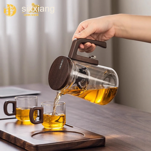 Set da Tè Gongfu in Vetro Resistente al Calore, Teiera Elegante e Durevole con Filtro per Separazione dell'Acqua, Adatta <span class=keywords><strong>a</strong></span> Tutte le Occasioni - Product Image 2