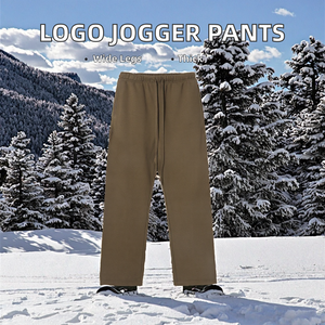 Logotipo personalizado de fábrica 365G Cintura elástica Hombres Jogger Pantalones Estilo casual Lavado ligero Pierna ancha de gran tamaño Peso pesado Mid Streetwear - Product Image 2