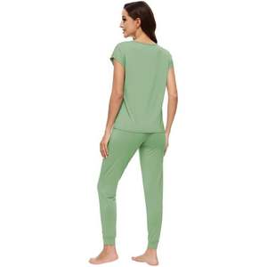 Ensemble de pyjama léger pour femmes personnalisé, haut à manches courtes, pantalon de jogging long, vêtements de nuit, vêtements de détente, tailles S-XXL - Product Image 2