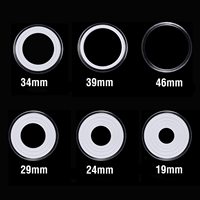 39 34 29 24 19mm boîte de rangement pour pièces de monnaie, boîte de rangement pour Capsules de pièces rondes et transparentes