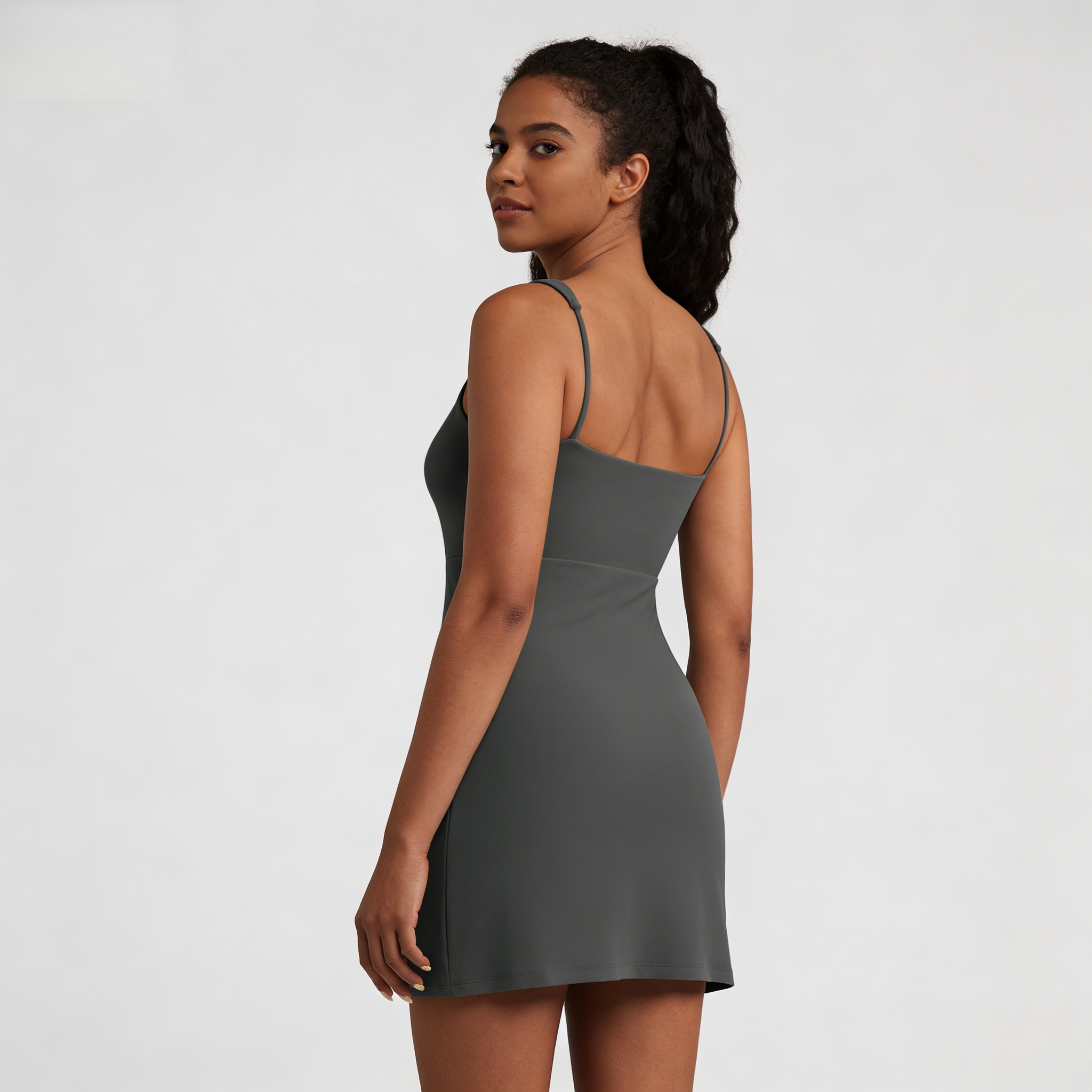 New One-piece Dress Women's High Waist Slim-fit One-Shoulder Solid Breathable Plus Size Quick Dry Spandex/Nylon Yoga Fitness