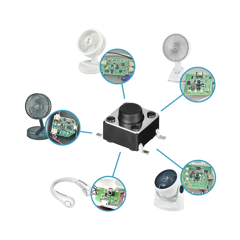 6x6 SMD مفتاح لتبديل الضوء والمروحة