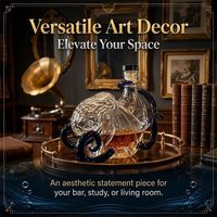 Carafe à vin et whisky en verre borosilicate Octopus, écologique, haute qualité, 350 ml, décoration artistique nautique, pour bar à domicile