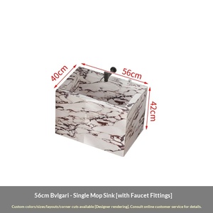Lavabo Rectangular Minimalista Moderno de Piedra, Lavabo Integrado para Balcón, Lavabo Exterior para Patio - Product Image 6