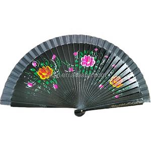 Abanico plegable de madera pura pintada de doble cara en español, se abre y se cierra suavemente, ventilador plegable calado de baile clásico - Product Image 3