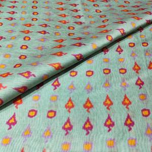 High Quality Woven Abstract Printed Chanderi <b>Silk</b> <b>Fabric</b> Multicolor Lightweight Premium Breathable Quick-Dry Home Textile - Product Image 4