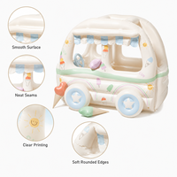 Maison de jeu gonflable en forme de camion de crème glacée pour enfants, grande maison de jeu d'imitation pour garçons et filles de 3 à 6 ans, pour l'intérieur et l'extérieur