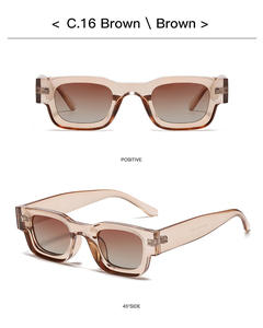 Lunettes de soleil rétro carrées UV400 en PC, monture bleue, personnalisées, fantaisie, pour extérieur, plage, unisexe, modèle femme designer 5053 - Product Image 6