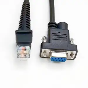 Toptan özelleştirme düz 2M RS232 güç adaptörü barkod tarayıcı veri kablosu Datologic 4130 serisi için