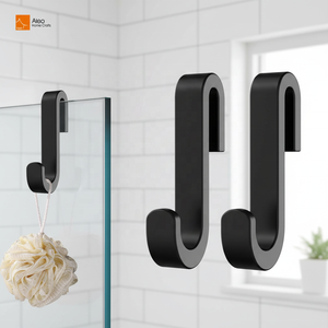 <span class=keywords><strong>Ganci</strong></span> in Silicone per Porte in Vetro Senza Foratura, Neri, per Asciugamani e Spugne in Bagno e Cucina - Appendiabiti da <span class=keywords><strong>Porta</strong></span> Durevole ed Ecologico - Product Image 1
