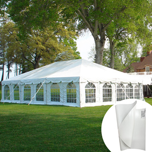 Bâche légère imperméable de tissu rouge blanc durable de PVC de panne d'électricité pour la tente et le <span class=keywords><strong>chapiteau</strong></span> de cadre - Product Image 6