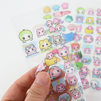 Feuille d'autocollants transparents personnalisés prédécoupés en gros, avec logo sur mesure, imperméables pour loisirs créatifs, scrapbooking et agenda