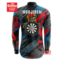 Vêtements de sport sublimés personnalisés avec fermeture éclair et boutons pour hommes et femmes, maillot de fléchettes