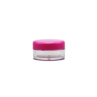 Cilindro claro 5g cremas PS contenedores 5ml de boca ancha ronda PS plástico cosméticos cuidado de la piel de la loción con Rosa tornillo tapa