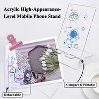 Support de téléphone en acrylique transparent en forme de L avec base à emboîter, support de téléphone transparent pour articles promotionnels
