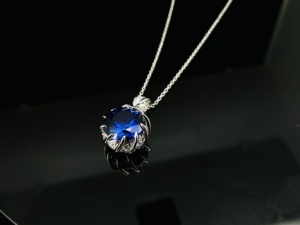 Collar de Plata 925 con Zafiro Azul, Ideal para Fiestas de Moda, Uso Diario, Festivales, Excelente Regalo Sorpresa para Chicas, Diseño Elegante - Product Image 5