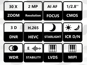 โมดูลกล้อง Univision 2MP ซูม 30 เท่า กล้อง IP <span class=keywords><strong>CCTV</strong></span> พร้อมระบบมองกลางคืน ออโต้โฟกัส OEM/ODM กล้องซูมบล็อกพร้อมการ์ด SD - Product Image 5
