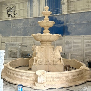 Fontaine d'eau sculptée à la main pour la décoration paysagère des villas et hôtels <span class=keywords><strong>en</strong></span> plein air, fontaine de luxe <span class=keywords><strong>en</strong></span> marbre blanc avec statues - Product Image 4