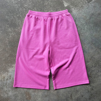 Shorts unisexes en tissu gaufré épais de haute qualité pour hommes, style streetwear, sport et fitness, avec ourlet brut, vente en gros