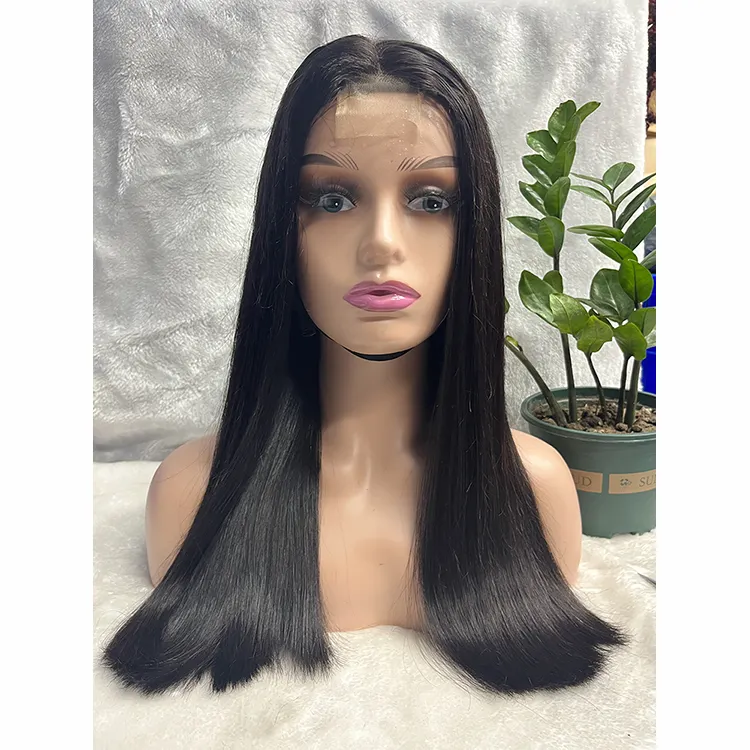 Highest Quality Super Soft Brazilian Remy Wigs Double Drawn 2x6 Kim K Lace Closure Bone Straight Human Hair Wigs For Black Women