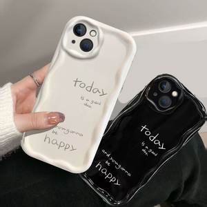 Cover per Cellulare in Silicone TPU con Stampa 'Happy' e Bordo Ondulato <span class=keywords><strong>a</strong></span> Forma di Gelato per iPhone X Xr Xs Max 11 12 13 14 15 16 17 - Product Image 2