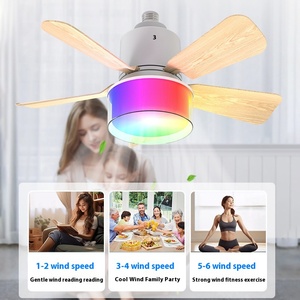LED <b>Ceiling</b> Fan <b>Light</b> E27 with <b>Remote</b> <b>Control</b> Dimming 6-speed Adjustable Wind Speed Suitable for Living Room Study Home Use - Product Image 3