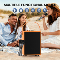 Altavoz de Karaoke de 50W de Alta Potencia, 2 Micrófonos Inalámbricos, Compatible con Funciones de Subwoofer, para Fiestas, Iglesias, Cine en Casa, Escenarios