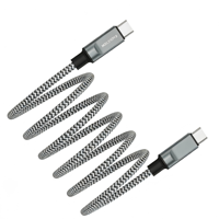 Kabel Pengisian Daya Cepat Magnetik Baru USB-C ke USB-C Anti-Kusut dengan Jalinan Nilon untuk Ponsel, Tablet, Kamera