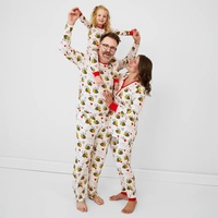 Pyjamas en bambou tricoté respirant pour hommes, vêtements de nuit assortis pour la famille, vêtements de printemps et d'été, vêtements de détente pour femmes, ensembles de vêtements de maison tricotés