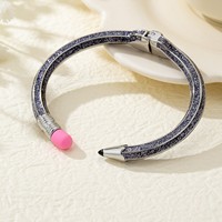 Bracelet ouvert minimaliste rétro en forme de crayon, bracelet de luxe exquis pour femmes