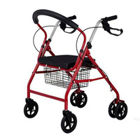 Déambulateur pliable pour adultes avec cadre et siège en acier Fourniture de thérapie de réadaptation pour personnes âgées Déambulateur à roues d'assistance