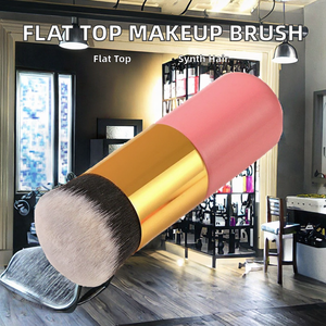 Flat Top Nylon Makeup Brush Short Handle Concealer Powder Liquid <b>Foundation</b> Face Brush - Product Image 2