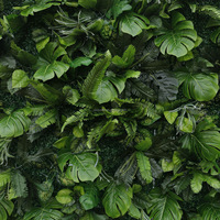 NINI Mur végétal artificiel 5D en tissu, simulation de plantes vertes, pour décoration murale de fond et événements extérieurs