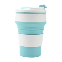Gobelet de voyage pliable en paille de blé résistant aux hautes températures, 350 ml, avec colle en silicone, mug de sport