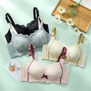 Sujetadores de encaje sin costuras para mujer, ropa interior inalámbrica, copa D, Bralette sin aros, cómoda, de una pieza, 0393 - Product Image 1