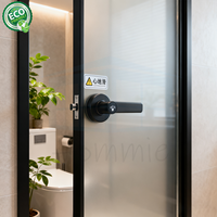 Porte en verre manuelle à cadre étroit minimaliste avec surface finie pour entrée d'hôtel et de villa