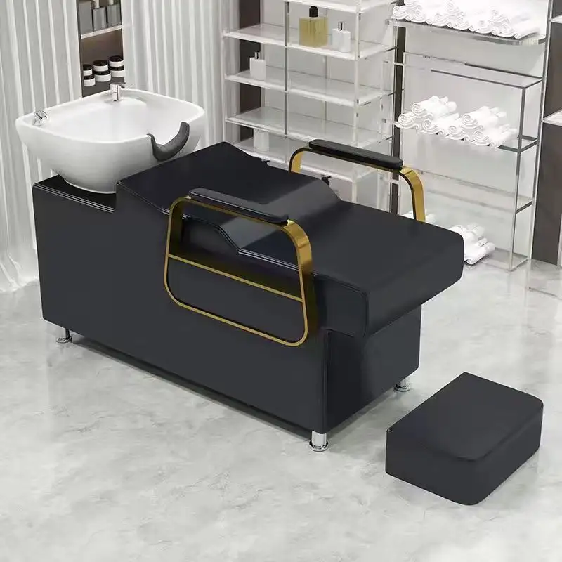 2024 कारखाना नया अनुकूलित आधुनिक शैम्पू कटोरे सिंक सहायक उपकरण नाई दुकान शैम्पू बिस्तर