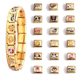 Pulsera Italiana de Oro Personalizada con Dijes de Ojo, Joyería de Moda con Cadena y Eslabones para Ella, Regalo de Cumpleaños o Navidad - Product Image 2