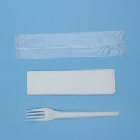 Doos Bruiloft Kids Case Met Doorzichtig Goud Papier Zware Sets Kleine Fama Hotel Plastic Bestek Gehamerd Ayd Familie Fruit Vork Plastic