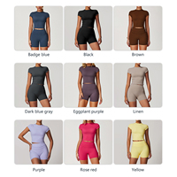 Vêtements de sport GYM personnalisés en gros, débardeur pour femmes, t-shirt, haut, leggings de fitness, pantalon, ensembles courts de yoga pour femmes et filles