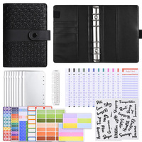 Lot de carnets et planificateurs A6 à anneaux pour budget, avec système d'enveloppes de trésorerie, autocollants et enveloppe PVC à fermeture éclair