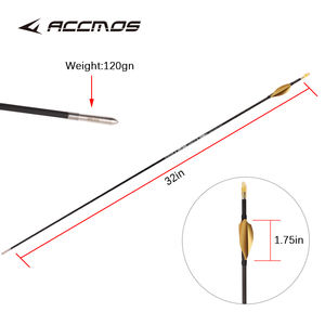 ID 3.2mm 30/31/32 pollici freccia in carbonio superiore 0.003 "colonna vertebrale 350 400 500 600 700 800 900 1000 con 1,75 pollici freccia di piuma - Product Image 2