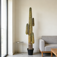 Grand cactus artificiel, plantes succulentes du désert, plastique durable, cactus jaune de haute qualité, décoration intérieure, remise de diplôme, mariage