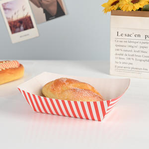 Plateau de service en papier kraft écologique avec logo personnalisé boîtes en forme de bateau pour aliments à emporter plateau en papier alimentaire - Product Image 1
