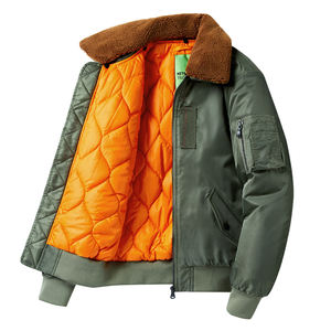 Мужская зимняя куртка-бомбер с вышивкой, 100% нейлоновая куртка-бомбер - Product Image 2