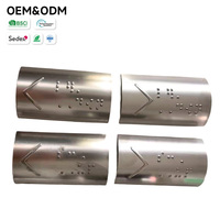 Plaque Braille Cylindrique Personnalisée en Acier Inoxydable/Aluminium, Étiquette Numérique/Lettre à Surface Courbe