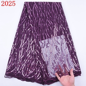 Embroidery African <strong>Sequin</strong> Tulle <strong>Net</strong> <strong>Lace</strong> Free Ship Nigerian <strong>Lace</strong> With <strong>Sequins</strong> for Party &amp; Wedding Dress 2025 - Product Image 6